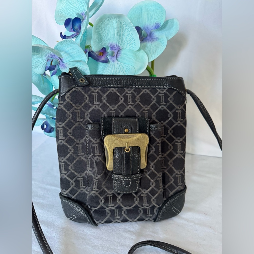 Tignanello EUC small leather & canvas crossbody